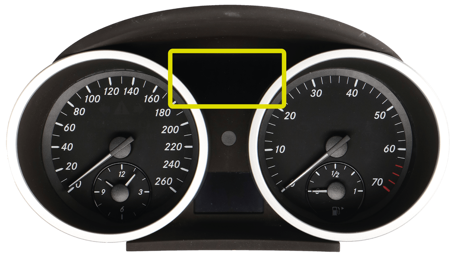 Collocation of the top display of Mercedes-Benz SLK-Class R171 instrument clusters