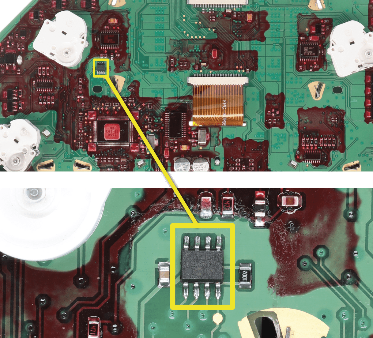 Where to find the EEPROM 93C86 on DAF CF / LF / XF instrument clusters printed circuit board