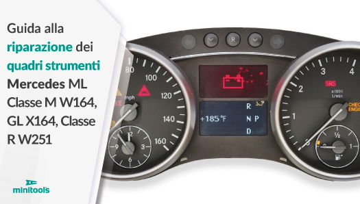 Guida alla sostituzione del display centrale del quadro strumenti di Mercedes Classe R W251, Classe GL X164 e ML W164