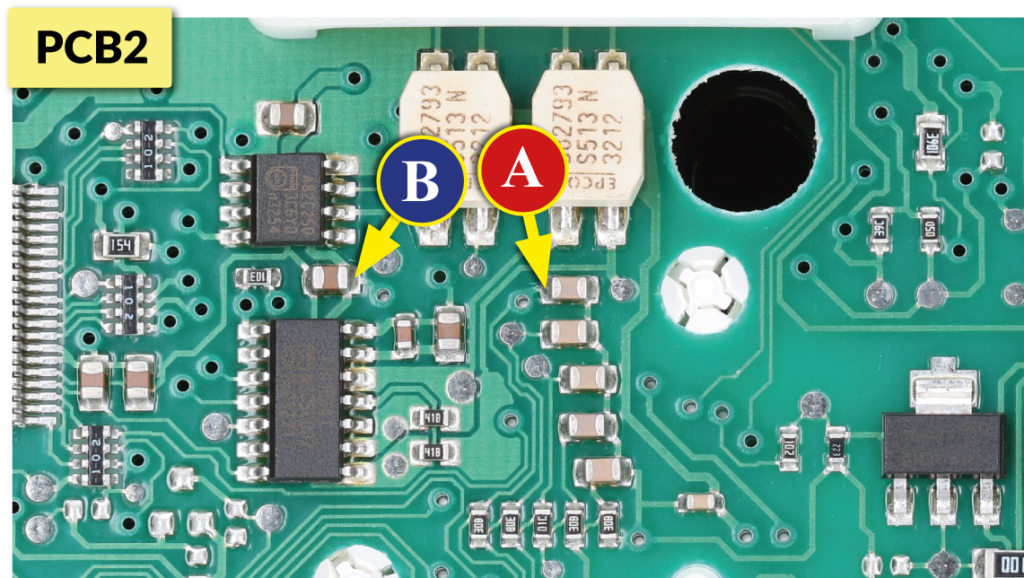 Where to measure the voltage on Mercedes C-Class W203 and G-Class W463 instrument panels PCB - option 2