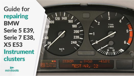 Guide to fix the instrument clusters of BMW 5 Series / M5 E39, 7 Series E38 and X5 E53 with Minitools replacement LCD display