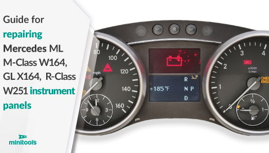 Guide for replacing Mercedes R-Class W251. GL-Class X164 and ML W164 instrument cluster middle display