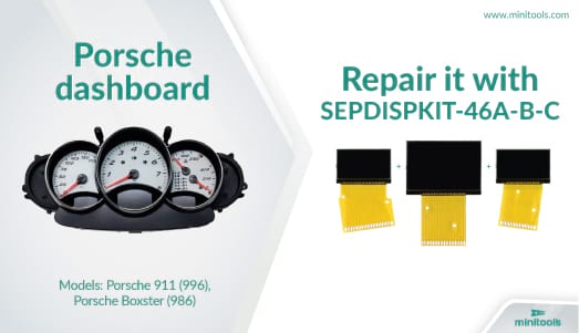Porsche 911 996 and Porsche Boxster 986 instrument clusters LCD pixel repair kit