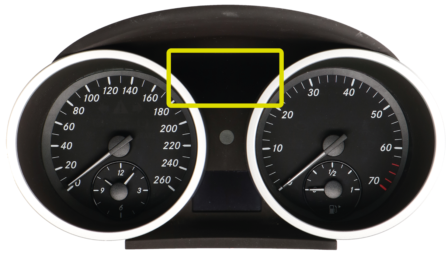 Collocation of the top display of Mercedes-Benz SLK-Class R171 instrument clusters