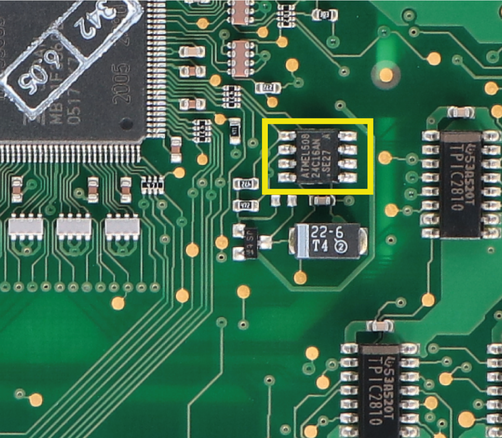 Collocation of the EEPROM 24C16 on Mercedes SLK R171 speedometers