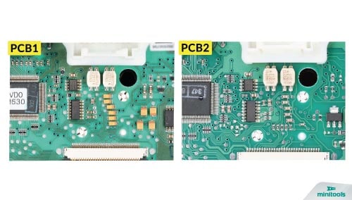 Differenze tra i circuiti stampati (PCB) del contachilometri di Mercedes Classe C W203 e Classe G W463