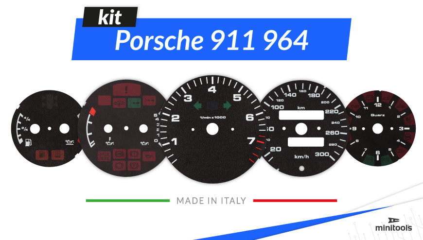Set of gauge faces overlays for Porsche 911 964 speedometers